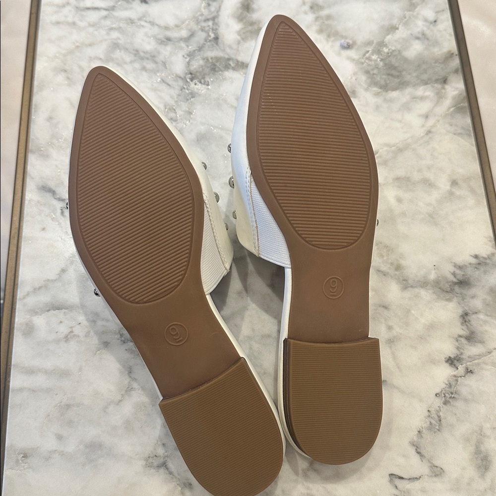 Studded White Mules - Picture 2 of 2